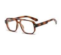 WFFZTZW Doppio ponte Retro Donna Occhiali da vista Montatura Moda Uomo (Ambra)