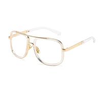 WFFZTZW Occhiali da sole alla moda Double Bridges Occhiali da sole da esterno UV400 (trasparenti)