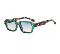 WFFZTZW Occhiali da sole alla moda piccoli per donna uomo retrò con montatura bicolore occhiali da sole occhiali da vista UV400, verde trasparente
