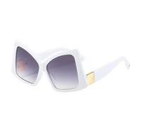 WFFZTZW Occhiali da sole oversize alla moda da donna, UV400, vintage, a farfalla (bianchi)