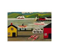 Wfhbcnhg Maud Lewis - Poster con pittura a olio astratta in stile campagna, stampa su tela, decorazione da parete moderna per camera da letto e soggiorno, 60 x 90 cm, senza cornice