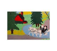 Wfhbcnhg Maud Lewis - Poster con pittura a olio astratta in stile campagna, stampa su tela, decorazione da parete moderna per camera da letto e soggiorno, 60 x 90 cm, senza cornice