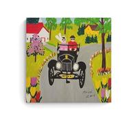 Wfhbcnhg Maud Lewis - Stampa su tela con pittura a olio astratta in stile campagna, decorazione da parete moderna per camera da letto e soggiorno, 40 x 40 cm, senza cornice