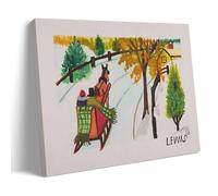 Wfhbcnhg Maud Lewis - Stampa su tela con pittura a olio astratta in stile campagna, decorazione da parete moderna per camera da letto e soggiorno, 60 x 90 cm, con cornice