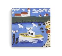 Wfhbcnhg Maud Lewis - Stampa su tela con pittura a olio astratta in stile campagna, decorazione da parete moderna per camera da letto e soggiorno, 50 x 50 cm, senza cornice