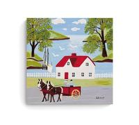 Wfhbcnhg Maud Lewis - Stampa su tela con pittura a olio astratta in stile campagna, decorazione da parete moderna per camera da letto e soggiorno, 70 x 70 cm, senza cornice