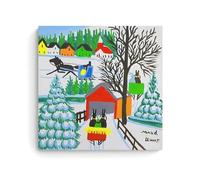 Wfhbcnhg Maud Lewis - Stampa su tela con pittura a olio astratta in stile campagna, decorazione da parete moderna per camera da letto e soggiorno, 70 x 70 cm, senza cornice