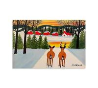 Wfhbcnhg Maud Lewis - Stampa su tela con pittura a olio astratta in stile campagna, decorazione da parete moderna per camera da letto e soggiorno, 20 x 30 cm, senza cornice