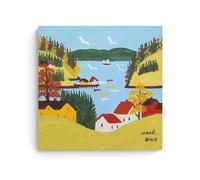 Wfhbcnhg Maud Lewis - Stampa su tela con pittura a olio astratta in stile campagna, decorazione da parete moderna per camera da letto e soggiorno, 50 x 50 cm, senza cornice