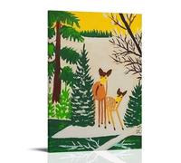 Wfhbcnhg Maud Lewis - Stampa su tela con pittura a olio astratta in stile campagna, decorazione da parete moderna per camera da letto e soggiorno, 20 x 30 cm, con cornice