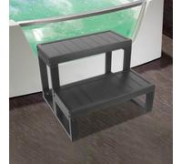 WFIETN - Gradini neri per vasca idromassaggio, 2 livelli, scale per vasca idromassaggio, scale per vasca idromassaggio, vasche da bagno o spa all'aperto, rettangolari