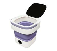 WFIETN Mini lavatrice pieghevole da 12 l, da viaggio, per campeggio, da viaggio, con adattatore di rete, tubo di svuotamento, cestino scolapiatti, 30 x 30 x 33 cm, per viaggi, mobi (viola)