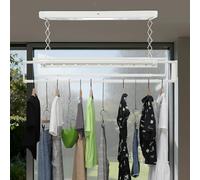 WFIETN Stendibiancheria elettrico a soffitto, allungabile, da parete e soffitto, con telecomando, per balconi di casa, bagno