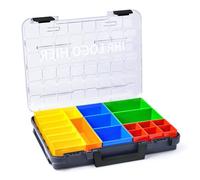 Wfix - Valigetta portaoggetti Sortimo T-BOXX 320, colore antracite, con set Insetbox Trade 2, stampa UV personalizzata con il tuo logo, scatola di assortimento robusta e portatile