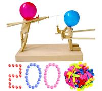 WFKKMEQ Balloon Games, Balloon Bamboo Man Battle, Fun Interactive Wood Toy Includes 100 Balloons for 2 Players, Gioco di Battaglia di Robot di Legno, per Parties or Family Fun