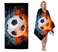 WFKKMEQ Calcio Telo Mare, Calcio Telo Antisabbia Mares Coperta da Spiaggia Teli Mare Microfibra Coperta da Spiaggia da Viaggio Leggero e Portatile Doccia Asciugamano per Piscina, Sauna, Yoga