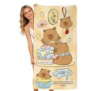WFKKMEQ Capybara Telo Mare, Capybara Asciugamano da Spiaggia, Coperta da Spiaggia da Viaggio Teli Mare Microfibra per spiaggia Piscina Yoga Sport Fitness-A