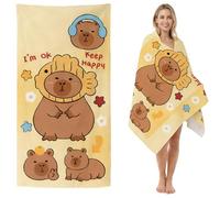 WFKKMEQ Capybara Telo Mare, Capybara Telo Antisabbia Mares Coperta da Spiaggia Teli Mare Microfibra Coperta da Spiaggia da Viaggio Leggero e Portatile Doccia Asciugamano per Yoga,Sauna,Piscina