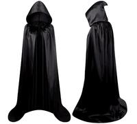 WFKKMEQ Halloween Mantello con Cappuccio, Vampiro Capo con Cappuccio, Nero Vampiro Mantello con Cappuccio, Cape Ladies Men Adult per Carnevale Halloween Cosplay Costume - 140cm