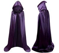 WFKKMEQ Halloween Mantello con Cappuccio, Vampiro Mantello con Cappuccio, Costume da Strega con Cappuccio per Halloween, Mantelli Unisex Wicca Vampiro Masquerade Costume - 170cm