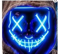 WFKKMEQ Maschera a LED per Halloween, mantello da vampiro e maschera illuminata, costume spaventoso per Halloween, travestimenti a LED, mantello reversibile con cappuccio, per feste in maschera, per