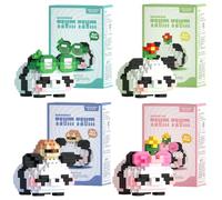 WFKKMEQ Mattoncini Panda da Costruzione, 4 Pezzi Panda Micro Costruzioni Panda Mini Building Blocks Set Animali Blocchi da Costruzione Regalo per Adulti e Bambini