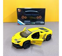 WFKKMEQ Modellino Auto, Modello Tuning in Realistico1:24, Veicolo Giocattolo, Modellini da collezione, Età Consigliata 3+ Anni, per Fan Sport Motoristici Corsa (Giallo)