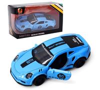 WFKKMEQ Modellino Auto, Modello Tuning in Realistico1:24, Veicolo Giocattolo, Modellini da collezione, Età Consigliata 3+ Bambini e Adulti, per Fan Sport Motoristici Corsa (Blu)