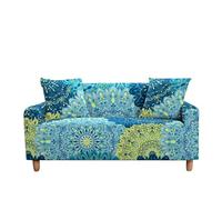 WFLGAN LESANGBAIHUODIAN Copridivano Stampato Adatto for Soggiorno, copridivano Elasticizzato, copripoltrona, copridivano con Motivo Etnico Floreale(Color 7,4 Seater(235-300cm))