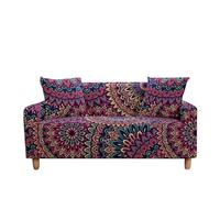WFLGAN LESANGBAIHUODIAN Copridivano Stampato Adatto for Soggiorno, copridivano Elasticizzato, copripoltrona, copridivano con Motivo Etnico Floreale(Color 3,3 Seater (190-230cm))