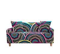 WFLGAN LESANGBAIHUODIAN Copridivano Stampato Adatto for Soggiorno, copridivano Elasticizzato, copripoltrona, copridivano con Motivo Etnico Floreale(Color 2,4 Seater(235-300cm))