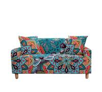WFLGAN LESANGBAIHUODIAN Copridivano Stampato Adatto for Soggiorno, copridivano Elasticizzato, copripoltrona, copridivano con Motivo Etnico Floreale(Color 9,2 Seater (145-185cm))