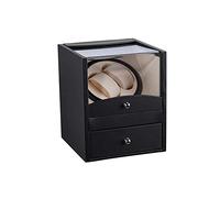 WFRUEDWC Box Orologio Automatico Orologio Orologio Winder Box 2+2 Automobile Meccanico Automobile Meccanico Doppio Orologio Scaffolo Shaker Silenzio Silenzio Orologi di stoccaggio (Nero)