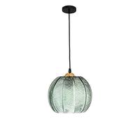 WFRUEDWC Lampada a Sospensione a Forma di Palla di Vetro con Foglie Verdi, Lampada a Sospensione per Isola Cucina, Ristorante, Soggiorno