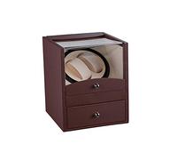 WFRUEDWC Scatola di avvolgitore Automatica Watch Box Watch Box 2+2 Automobile Meccanico Automobile Meccanico Double Orologio Scaffolo Shaker Silenzio Silenzio Orologi di stoccaggio (Brown)
