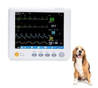 WFUAHA Monitor per Animali Multiparametro, Kit di Monitoraggio dei Segni Vitali 6 in 1, Monitor Multifunzione per Pressione Sanguigna E Temperatura Corporea ECG, per L'ospedale per Animali Domestici