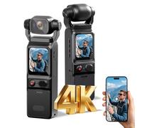 WFULM Mini videocamera del corpo di azione della macchina fotografica del corpo 4K con WiFi, macchina fotografica portatile di vlogging per sport, viaggio