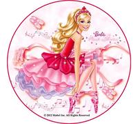 WFWD Cialda in Ostia per Torta Tonda, Barbie Personalizzata, cialde, ostie, Torte, Topper, Mis. in cm Diametro 20