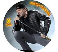 WFWD Cialda in Ostia per Torta Tonda Vasco Rossi Personalizzata, cantante, cantanti, cialde, ostie, Torte, Topper, Mis. in cm Diametro 20