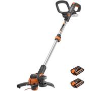 WG163E Decespugliatore Tagliabordi a Batteria 20V, Stelo in Alluminio Regolabile