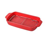 Wg2tPc5dN Pirofila in ceramica con griglia e due manici(Red)