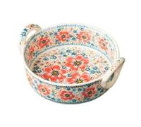 Wg2tPc5dN Pirofila in ceramica con motivo floreale e due manici