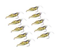 WGFOIP 10 Esche Artificiali per Gamberetti, Esche Artificiali per Gamberetti da 1,57 Pollici, Esca Morbida per Gamberi, Attrezzatura Realistica per Pesca Alla Spigola, Acqua Salata,