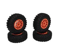 WGFOIP 2.2 in Pneumatici Crawler RC, Gradini in Gomma Ad Alta Presa con Triangolare in Nylon per Assiale SCX10 90046 Gen8, Set di Sostituzione dei Pneumatici Crawler 4 RC (Arancia)