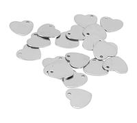 WGFOIP 20 Pezzi di Targhette Identificative per Animali Domestici a Forma di Cuore, in Acciaio Inossidabile, Durevoli, Fai da Te, per Cani e Gatti, 13 X 14 Mm (#1)