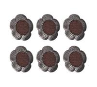 WGFOIP 6pcs Coaster Martellato in Lega di Zinco Tazza Tavolino Tavolo da Tavolo con Telatura di Rattan retrò per Tazze da caffè da tè