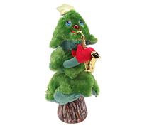 WGFOIP Canto Danza Albero di Natale Simpatico Peluche con 8 Canzoni per Divertimento Indoor e Outdoor 18x18x37 Cm (Albero di Natale del ceppo del sassofono)