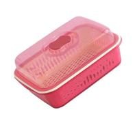 WGFOIP Cesto Scolapiatti in Plastica Ispessita a Doppio Strato di Grande capacità con Coperchio per, Lavaggio Cestini di Verdure Ideali per Conservare la Frutta