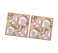 WGFOIP Ciondolo a Cuore in Legno Leggero Etichette D'amore per Matrimoni Romantici Feste Multiuso 24 Pezzi in Compensato 6 X 5 Cm