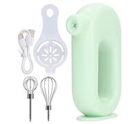 WGFOIP Miscelatore a Mano Elettrica USB Ricaricabile Ricaricabile a 4 velocità Il Latte Regolabile con Uova Portatile con Batteria da 1200 MAh per la Cottura da Domestica (Verde)